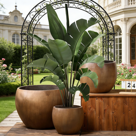 Cement Concrete Flower Pot Planter Factory Wholesale Large Eco-Friendly Garden Pots with Drainage Hole for Outdoor & Indoor Use