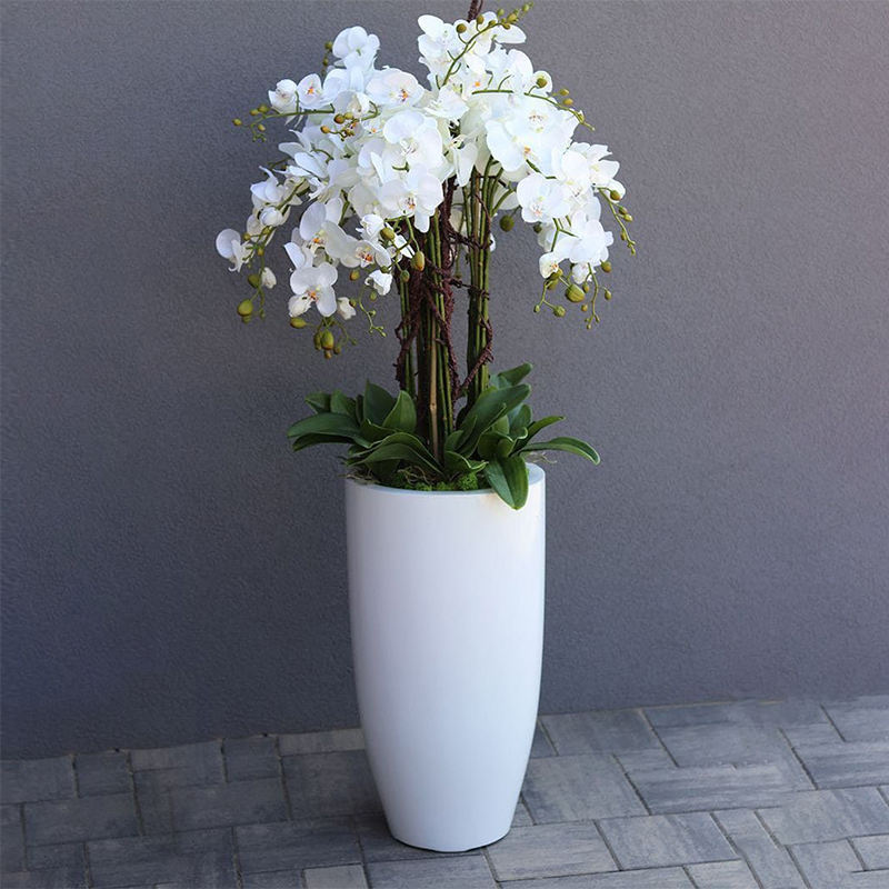 Hochzeits-Blumenarrangements, Tischdekorationen, 140 cm große weiße Trompetenbodenvasen, Tafelaufsätze