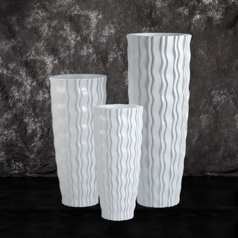 48 Zoll hohe Vase Wohndekoration 70 cm Fiberglas Innenpflanzgefäß 90 cm weiße Zylindervase große Vasen