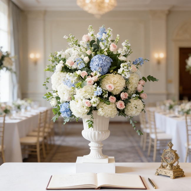 2026 Elegant Flower Vase Decoration for Party Wedding Table Centerpieces Tall White Trumpet Vases Classic Wedding Vases