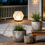 Large Wholesale Durable Eco-Friendly Cement Retro Design Flower Pots with Drainage Hole for Indoor/Outdoor Use