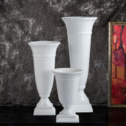 Classic Trumpet Flower Vases for Weddings Centerpiece 48 Inch Tall White Urn Vase Decoration Mariage