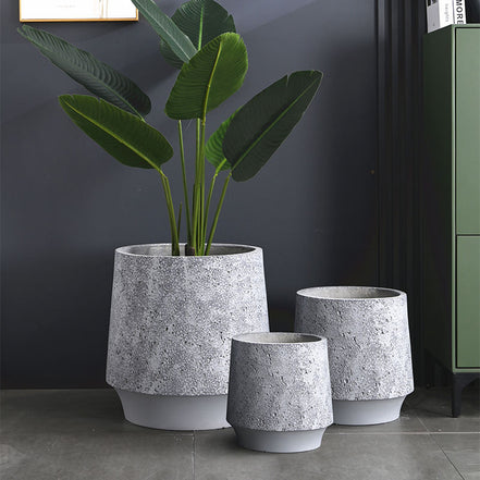 Dia 23/33/45cm Faser-Töpfe Großhandel Moderner Blumentopf Kreativer einfacher Tontopf Außen Innen Pflanzgefäß Groß Mittel Klein