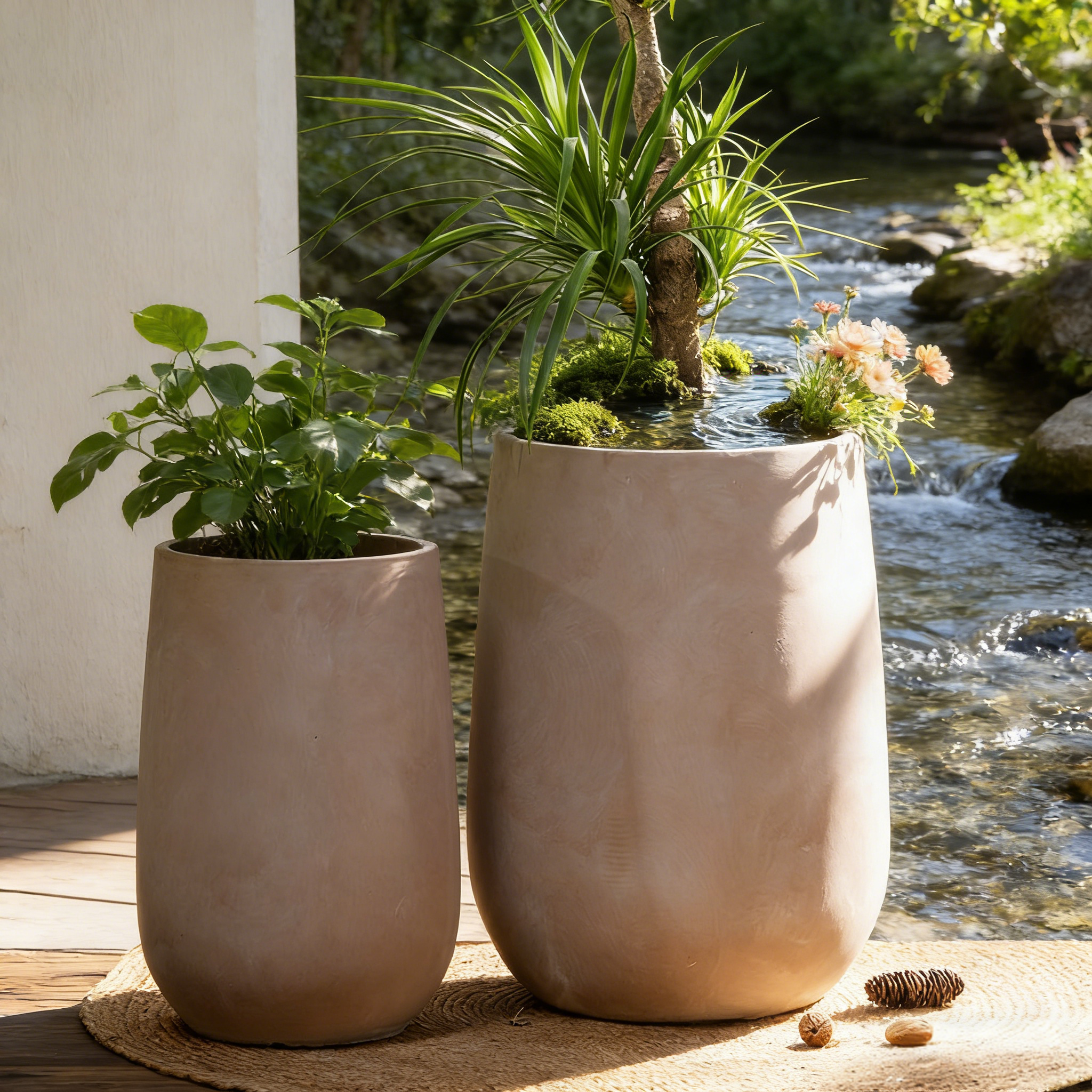 Large French Planters Factory Wholesale Cement Big Tree Pot Lightweight Concrete Flower Plants Pot