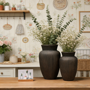 Keramik-Tischvase Hersteller Großhandel Neue Kunstvase Steinzeug Schwarze Vase