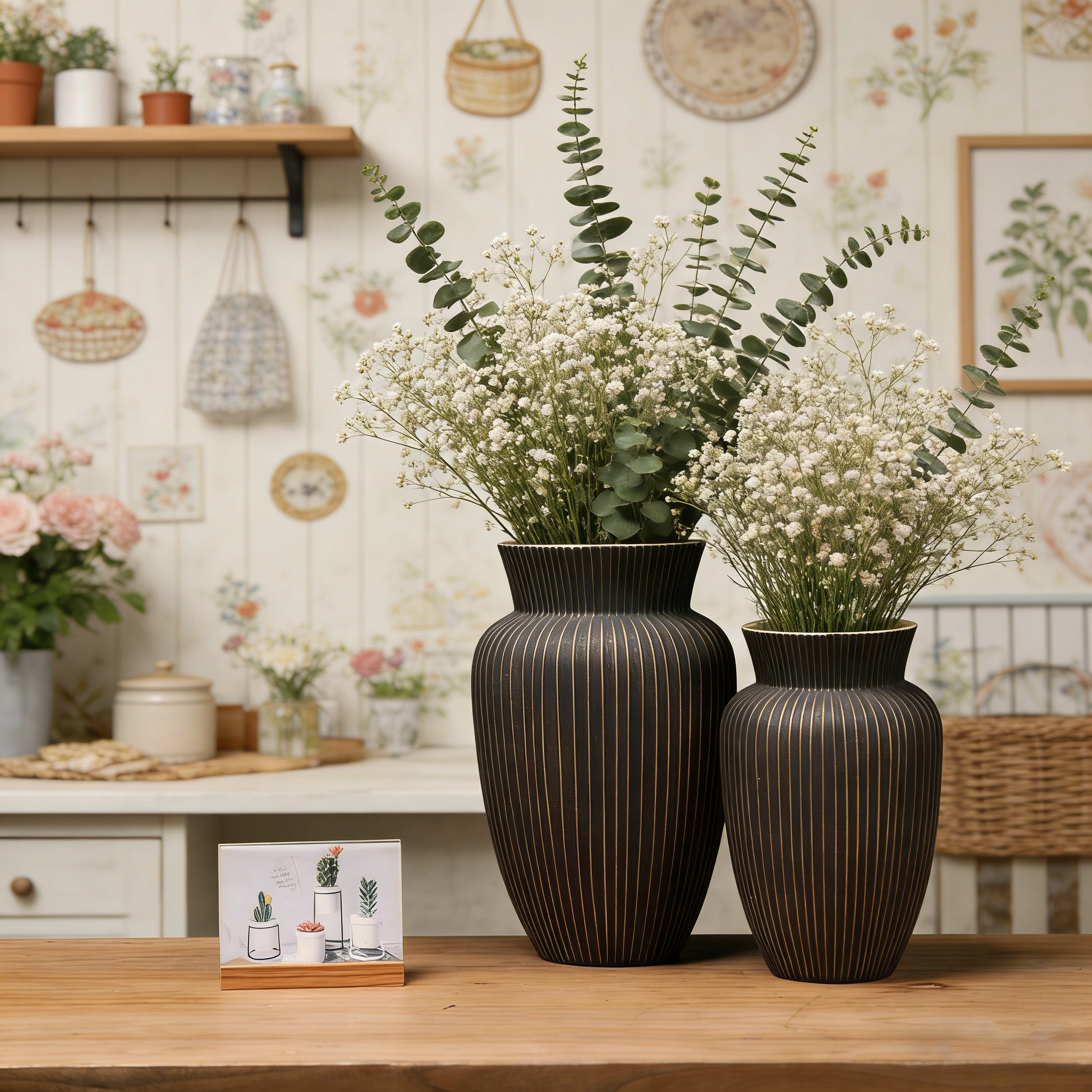 Keramik-Tischvase Hersteller Großhandel Neue Kunstvase Steinzeug Schwarze Vase