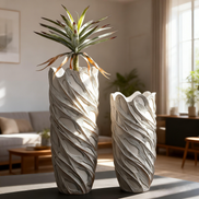 Fabrik Direktverkauf Bodenvase Große Sets Wohndekoration Haus Pflanzgefäß Antikweiß Fiberglas Große Bodenpflanzenvase