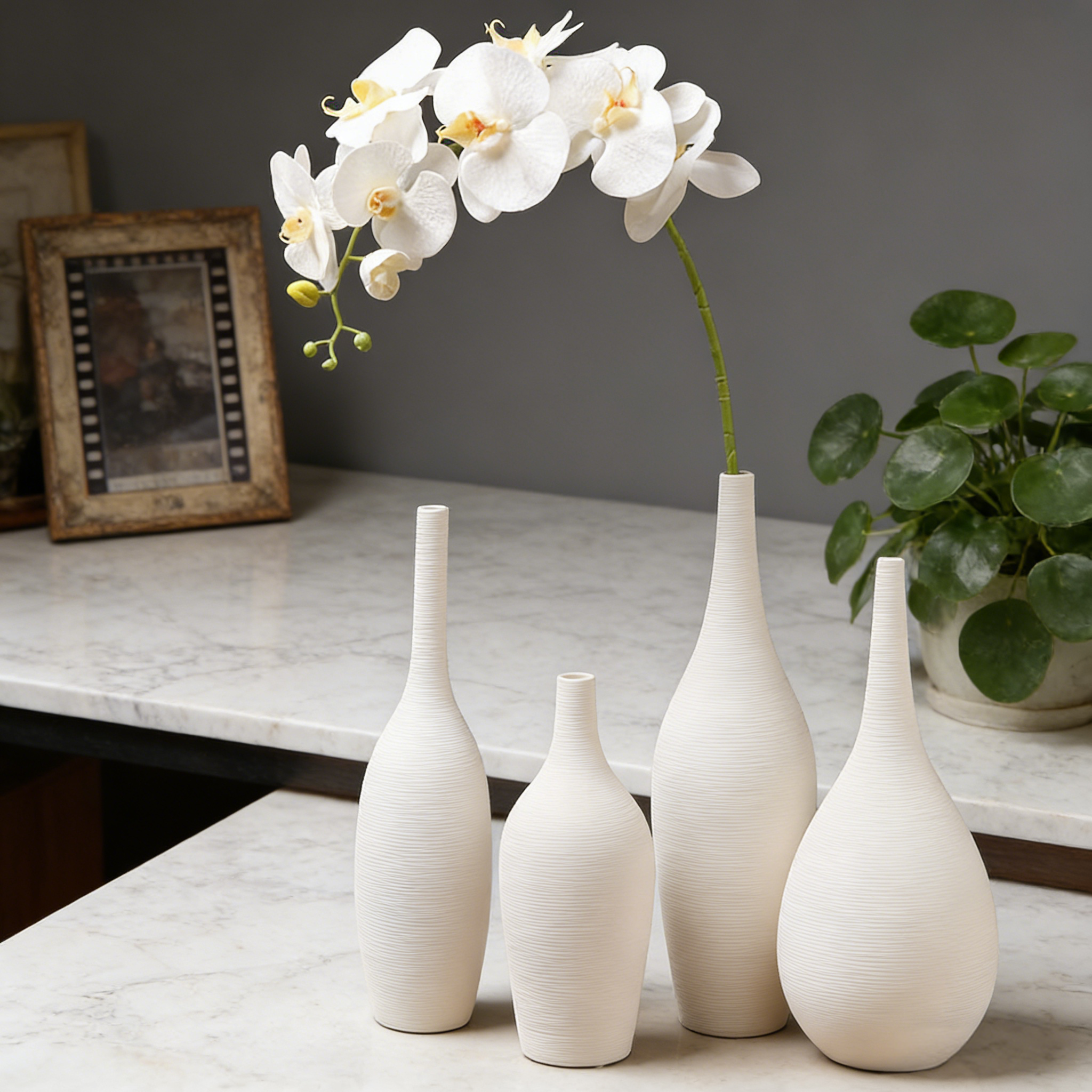 Modernes umweltfreundliches Keramik-Steingut-Vasen-Set – Dekorative Tischvase mit wasserfestem Design für Zuhause und Hochzeiten