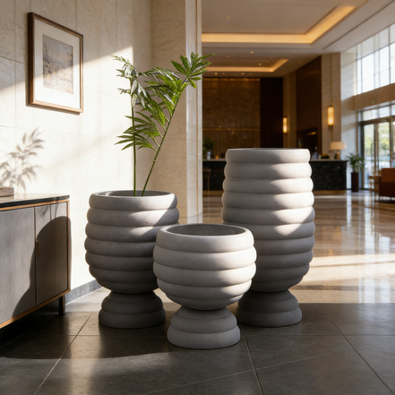 Unique Shape Flower Pots Planters Home Decor Tall Planter Pots Indoor Outdoor Fiber Clay Large Plant Pots