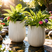 Individuelle umweltfreundliche Pflanzgefäße aus Faserzement mit Drainageloch für Pflanzen Blumen Garten Outdoor Dekoration Großhandel Modern