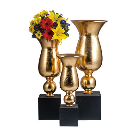 Luxury Gold Flower Vase 120cm Tall Flower Shape Big Vases for Home Decor Vases