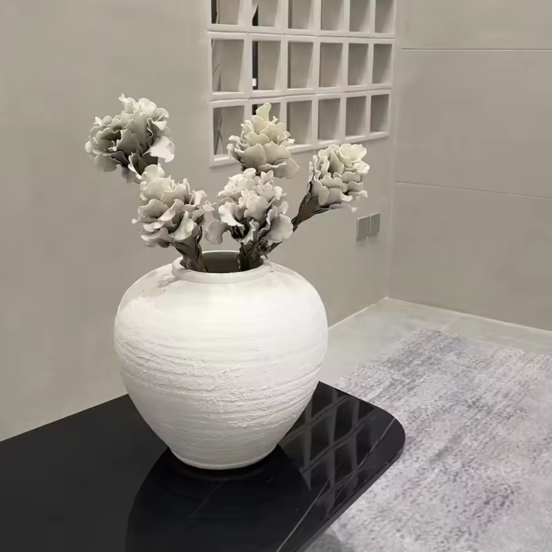 Antike Veredelte Vasen für Blumen, Heimdekoration, umweltfreundliche Faserlehm-Pflanzenvase, rustikale Tischvase, Blumentopf
