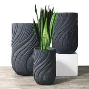 33/44/56cm Tall White Planter Wholesale Modern Flower Pot Outdoor Indoor Pots for Plants Fiber Clay Large Planter Pots
