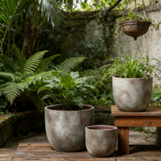 Large Wholesale Durable Eco-Friendly Cement Retro Design Flower Pots with Drainage Hole for Indoor/Outdoor Use