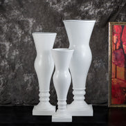 Classic Trumpet Flower Vases for Weddings Centerpiece 48 Inch Tall White Urn Vase Decoration Mariage