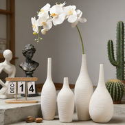 Modernes umweltfreundliches Keramik-Steingut-Vasen-Set – Dekorative Tischvase mit wasserfestem Design für Zuhause und Hochzeiten