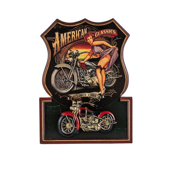 Personalized Eco-Friendly Handmade Motorcycles Vintage Signs Retro 3D Wall Decor Antique Wood Wall Mounted Plaque