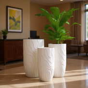 Large Pots for Outdoor Indoor Big Flower Pots Wholesale Price Tall Fiber Clay Garden Pots Planters