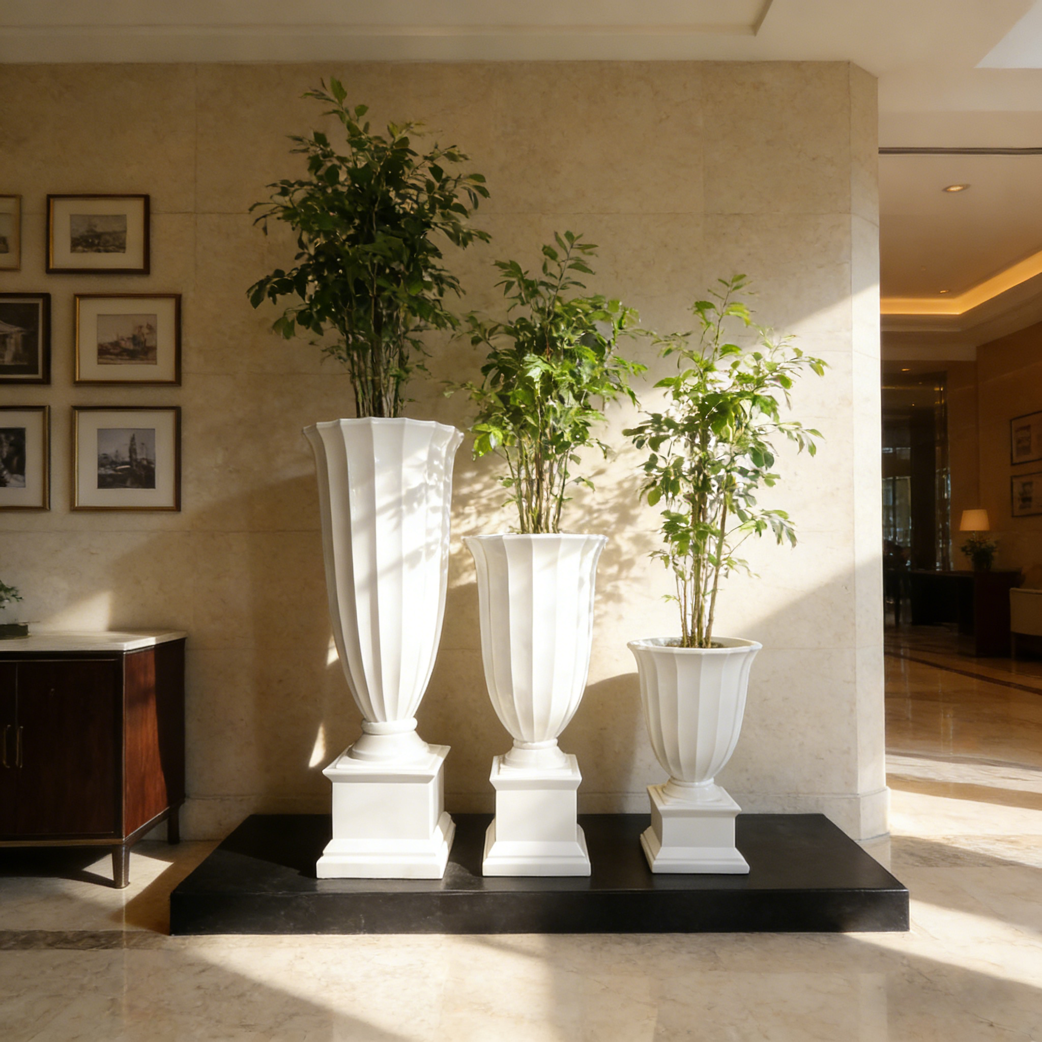 Elegant Contemporary Decorative Floor Vase Durable Lightweight Plant Fiber Ceramic for Home & Event Decor