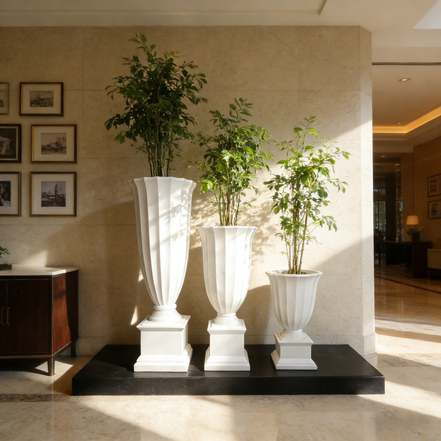 Elegant Contemporary Decorative Floor Vase Durable Lightweight Plant Fiber Ceramic for Home & Event Decor