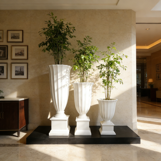 Elegant Contemporary Decorative Floor Vase Durable Lightweight Plant Fiber Ceramic for Home & Event Decor