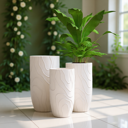 Large Pots for Outdoor Indoor Big Flower Pots Wholesale Price Tall Fiber Clay Garden Pots Planters
