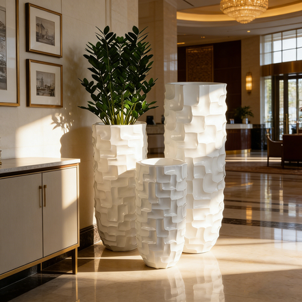 70/90/120cm Bodenvase Heimdekoration Fiberglas-Töpfe Hohe weiße Zylinder-Bodenvase Große dekorative Vasen