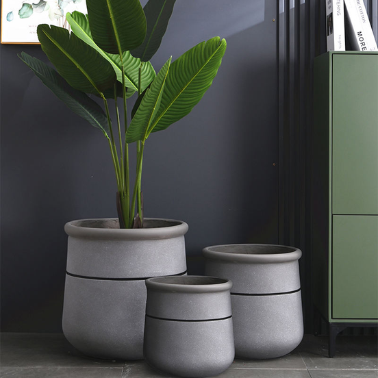 Factory Supply Wholesale Fiber Clay Plant Pots Home Garden Flower Pots Planters Indoor Outdoor Planter