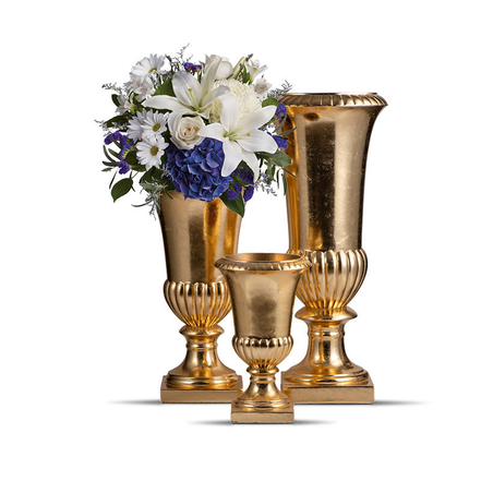 60/90/120cm Tall Trumpet Vase Factory Wholesale Luxury Floor Vase Large Home Decor Classic Design Gold Trumpet Vases