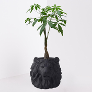 Decorative Black Pot Indoor Lion Pots Gold Bronze Animal Head Fiber Clay Plant Pots