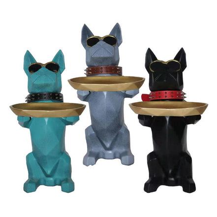 Wholesale OEM Factory Animal Sculptures Large Resin Bulldog Statue Side Table Dog Statue Sculpture