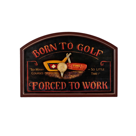 Vintage Golf Wooden Wall Plaque Antique Finish Handmade Eco-Friendly Painted Wall Hanging Home Decoration Sign