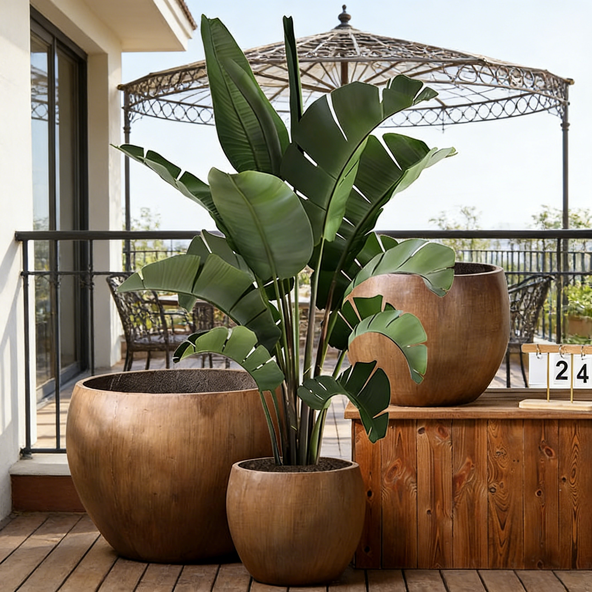 Cement Concrete Flower Pot Planter Factory Wholesale Large Eco-Friendly Garden Pots with Drainage Hole for Outdoor & Indoor Use