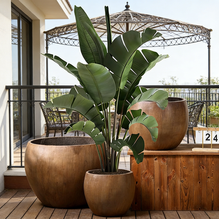 Cement Concrete Flower Pot Planter Factory Wholesale Large Eco-Friendly Garden Pots with Drainage Hole for Outdoor & Indoor Use