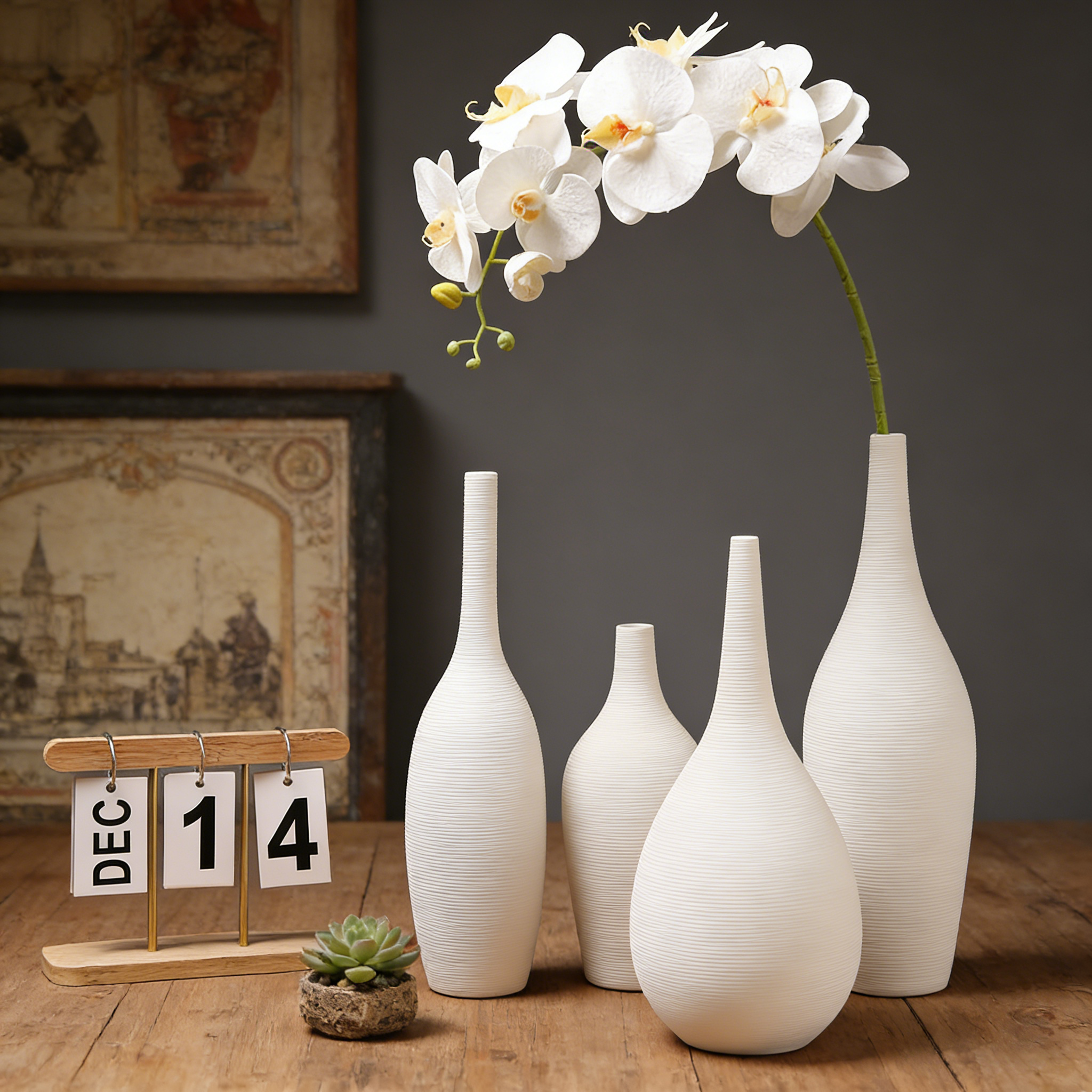Modernes umweltfreundliches Keramik-Steingut-Vasen-Set – Dekorative Tischvase mit wasserfestem Design für Zuhause und Hochzeiten
