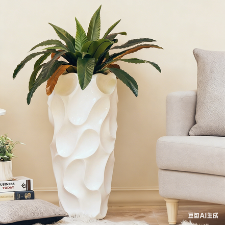 20/28/36/48 Inch Large Flower Vase Manufacturer Wholesale Fiberglass Floor Vases Decor Tall White Cylinder Indoor Floor Vases
