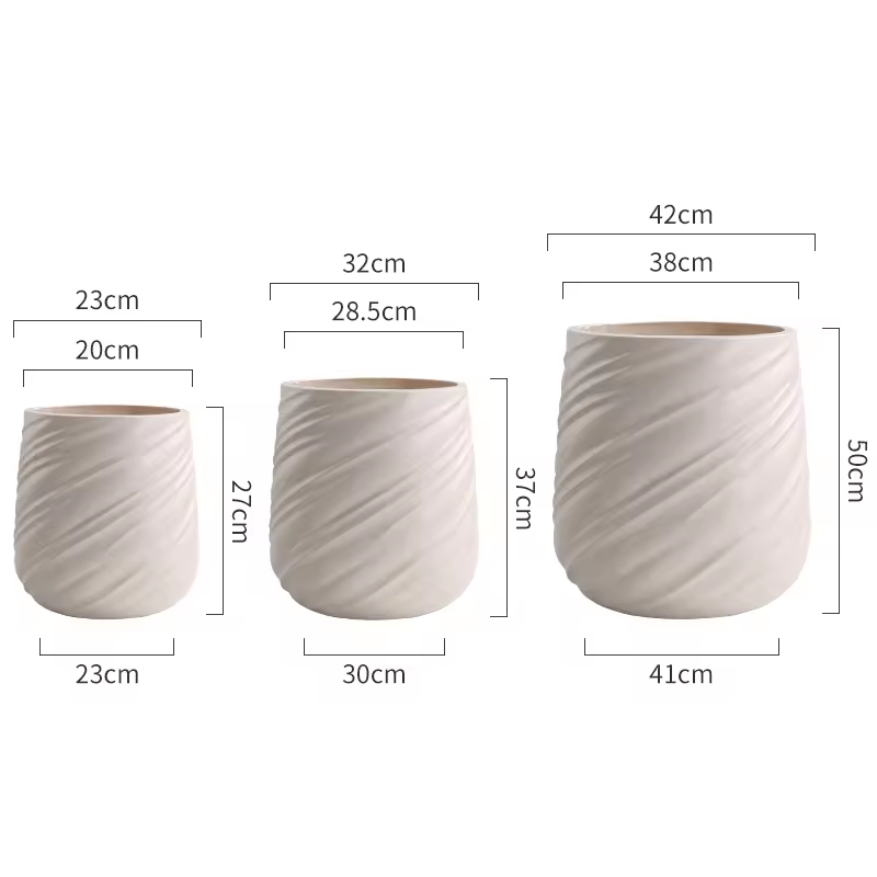Outdoor Indoor Big Pots for Plants 50cm Tall Flower Pot Wholesale Price Fiber Planter Pots