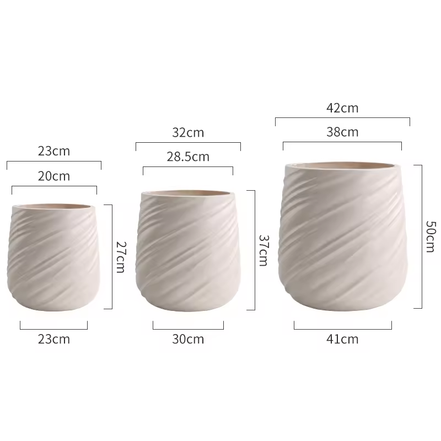 Outdoor Indoor Big Pots for Plants 50cm Tall Flower Pot Wholesale Price Fiber Planter Pots