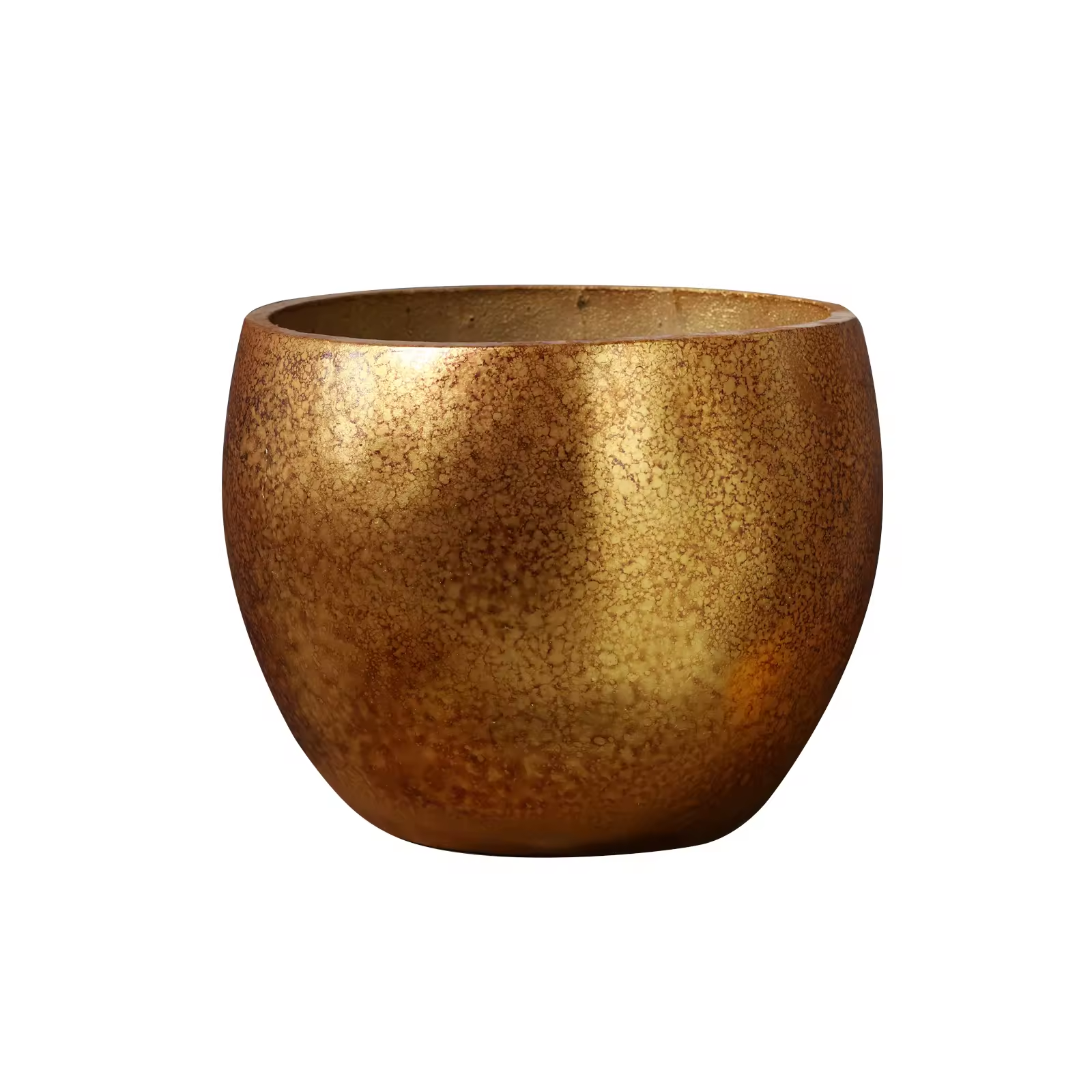 Großer goldener Blumentopf, kugelförmige Pflanzgefäße, Zement-Blumentopf für drinnen und draußen