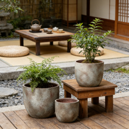 Large Wholesale Durable Eco-Friendly Cement Retro Design Flower Pots with Drainage Hole for Indoor/Outdoor Use