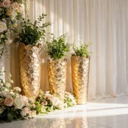 60/80/100cm Große Goldvasen für Blumen Heimdekoration Luxusvase Direkt ab Werk Hohe Bodenvase Gold