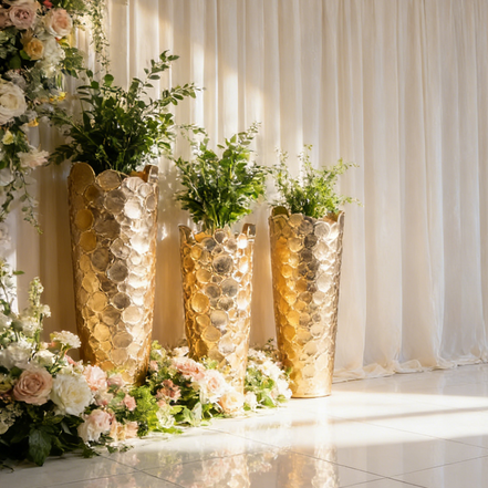 60/80/100cm Große Goldvasen für Blumen Heimdekoration Luxusvase Direkt ab Werk Hohe Bodenvase Gold