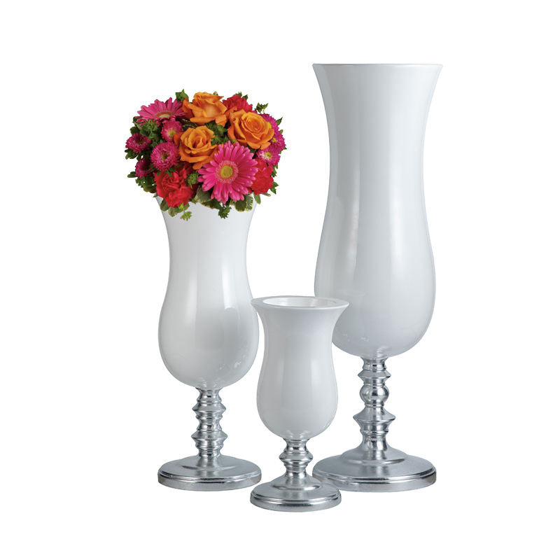 Wholesale Modern Creative Simple Table Vase White and Silver Vase Tall Vases for Wedding Center Piece
