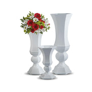 60/90/120cm Large Flower Vases for Wedding Centerpiece Tall Trumpet Vase Centerpiece White Vase for Wedding Decor