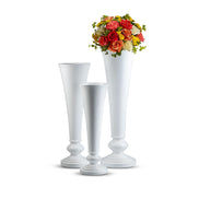 100/120/140cm hohe Vase 1 Meter klassische Trompetenvase große Bodenvase für Heimdekoration Luxus weiße Hurrikan-Vasen Set