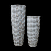 Fabrik Direktverkauf Bodenvase Große Sets Wohndekoration Haus Pflanzgefäß Antikweiß Fiberglas Große Bodenpflanzenvase