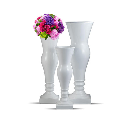 100/120/140cm hohe Vase 1 Meter klassische Trompetenvase große Bodenvase für Heimdekoration Luxus weiße Hurrikan-Vasen Set