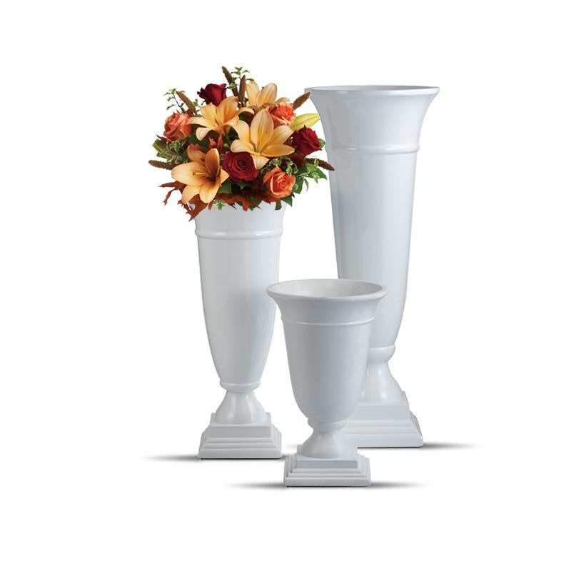 60/90/120cm Large Flower Vases for Wedding Centerpiece Tall Trumpet Vase Centerpiece White Vase for Wedding Decor