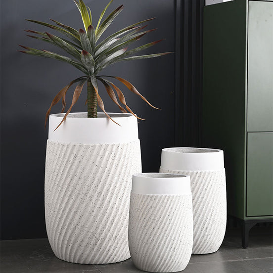 Luxury Plant Pot Large White Planters Large Outdoor Indoor Tall Fiber Clay Plant Pots Outdoor Planters