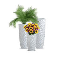 Große Blumenvase 20/28/36/48 Zoll Hersteller Großhandel Fiberglas Bodenvase Deko Hohe Weiße Zylindrische Indoor Bodenvase